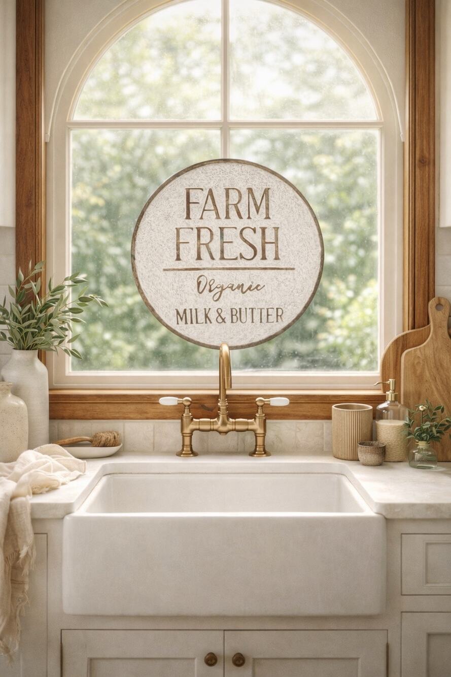 Milk + Morning Light Organic Farm Fresh Market Sign farmhouse kitchen decor